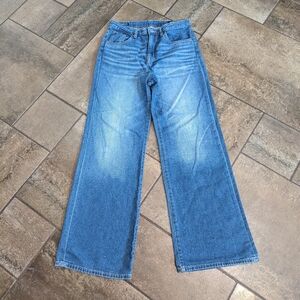 Buffalo David Bitton High Rise Wide Leg Addie 5 Pocket Y2K Jeans Blue